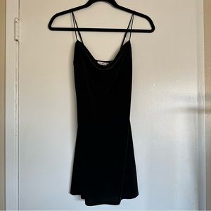 Abercrombie black velvet cowl neck mini dress